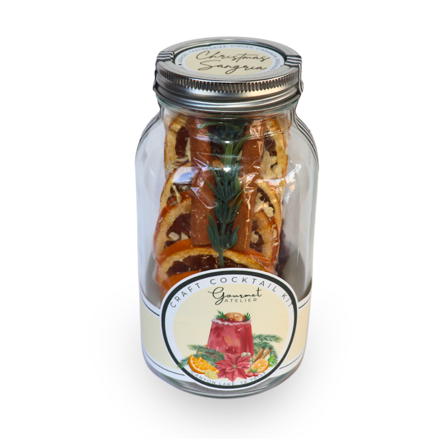 Christmas Sangria in a Jar