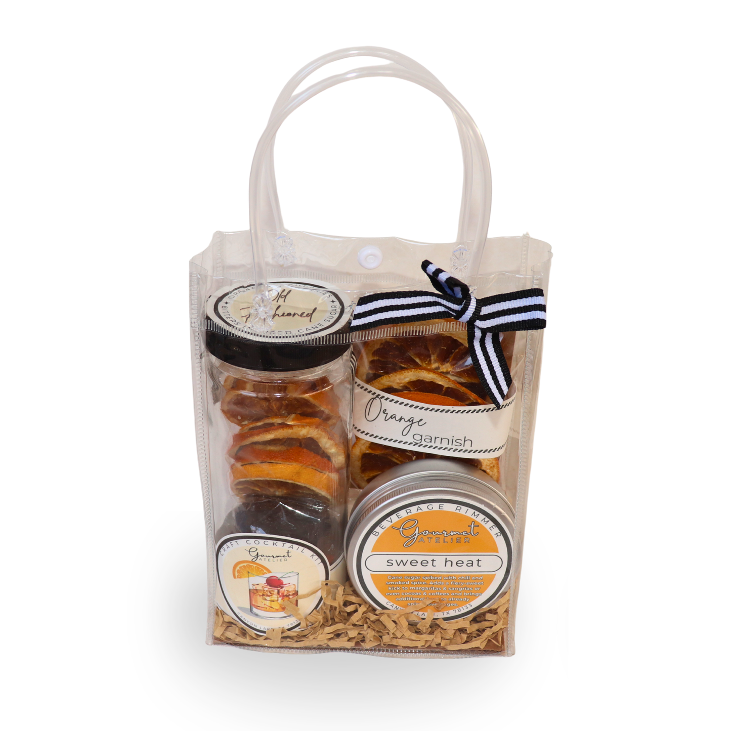 Bar in a Bag - Old Fashioned Craft Cocktail, Sweet Heat Rimming Sugar, Dried Orange Garnish