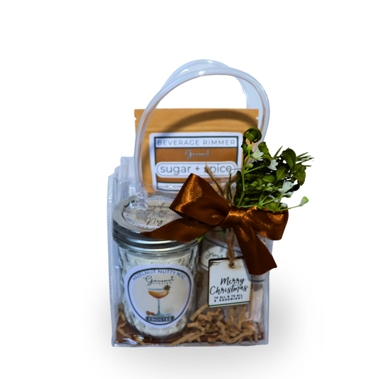 Bar in a Bag - Hazelnut Nutty Nog Frosteé, Sugar + Spice Rimmer, Swizzle Sticks