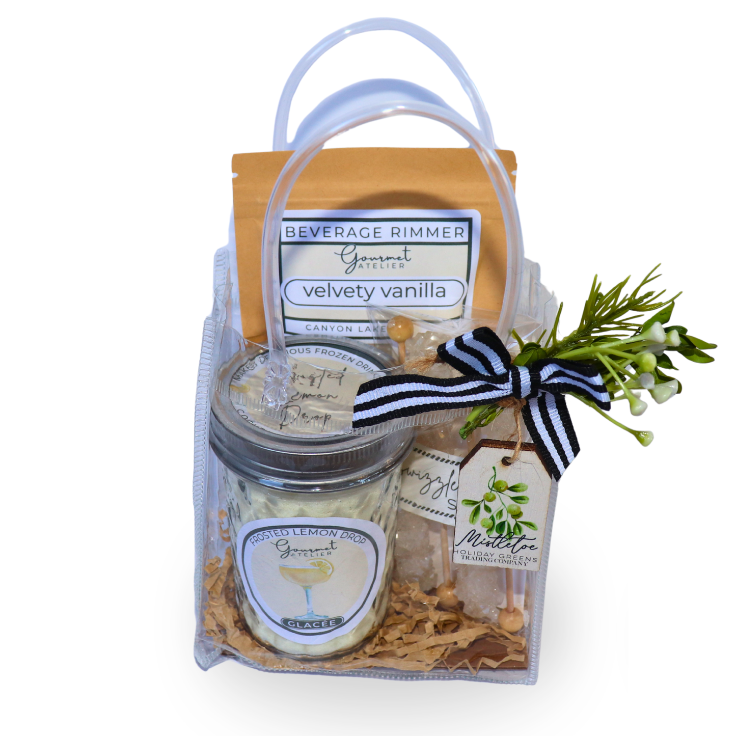 Bar in a Bag - Frosted Lemon Drop Glacée , Swizzle Sticks, Velvety Vanilla Rimmer